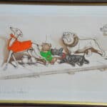 vintage boris o'klein dirty dogs of paris lithographic print