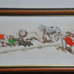 vintage boris o'klein dirty dogs of paris lithographic print