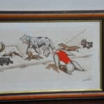 vintage boris o'klein dirty dogs of paris lithographic print