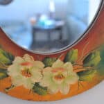 vintage italian painted oval mirror