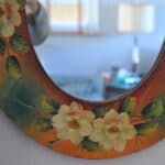 vintage italian painted oval mirror