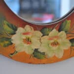 vintage italian painted oval mirror