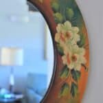 vintage italian painted oval mirror