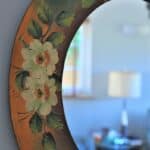 vintage italian painted oval mirror