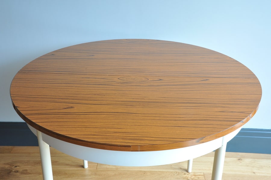 vintage round extending dining table