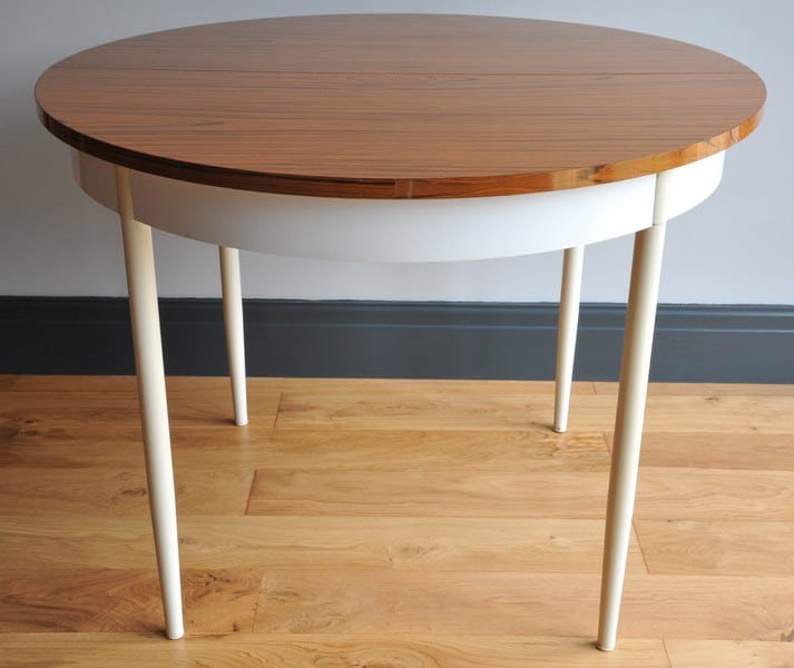 vintage round extending dining table