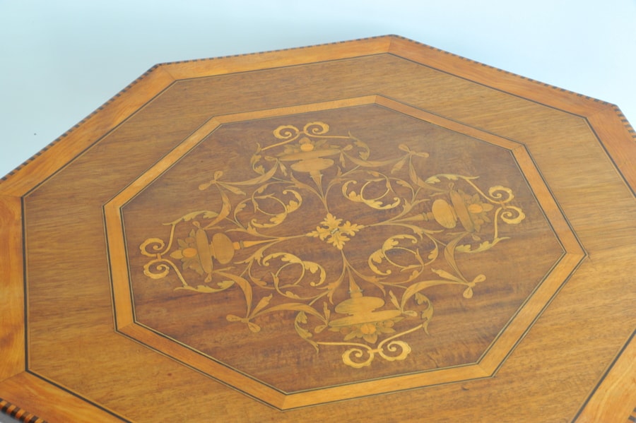 wonderful antique jas shoolbred two tier inlaid side table