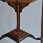 wonderful antique jas shoolbred two tier inlaid side table