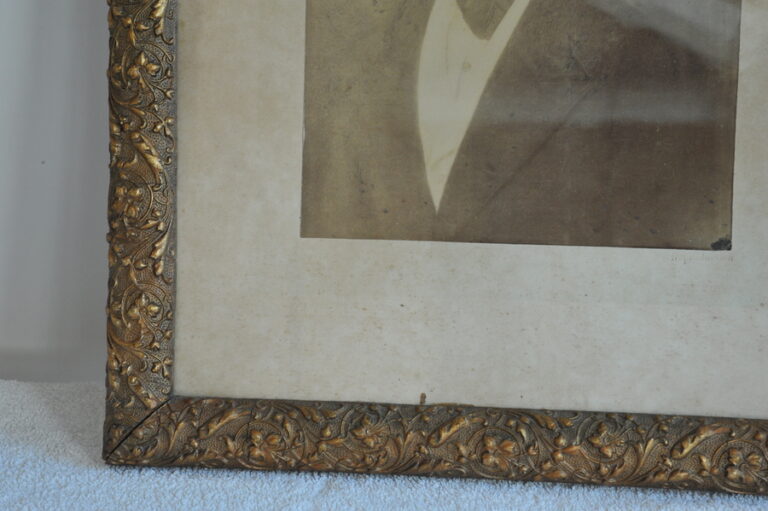 wonderfully decorative antique gilt gesso framed portrait of a gentleman