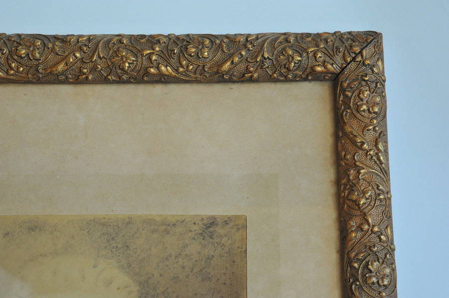 wonderfully decorative antique gilt gesso framed portrait of a gentleman