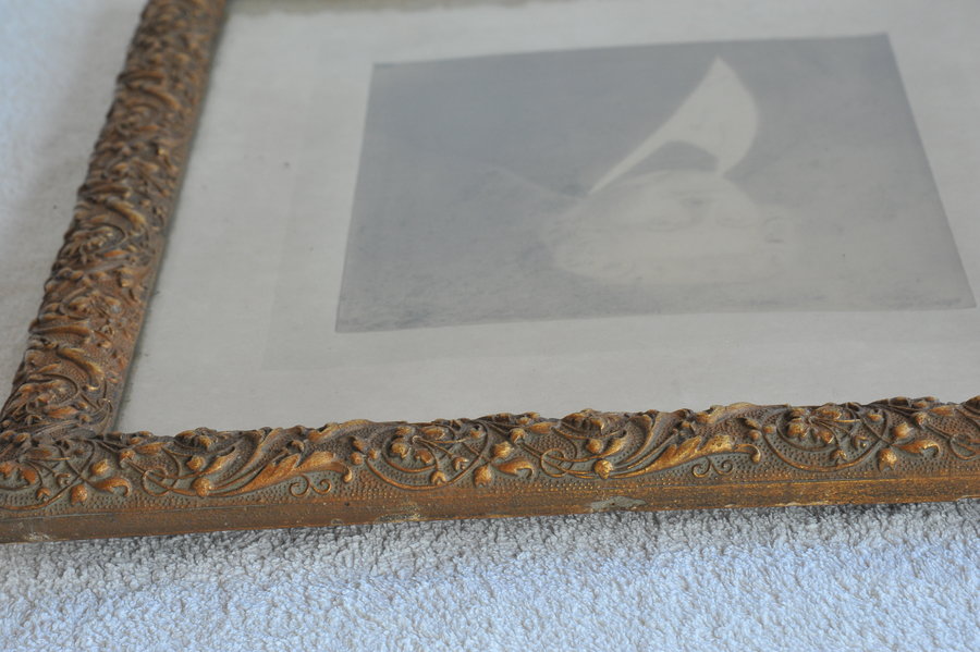 wonderfully decorative antique gilt gesso framed portrait of a gentleman