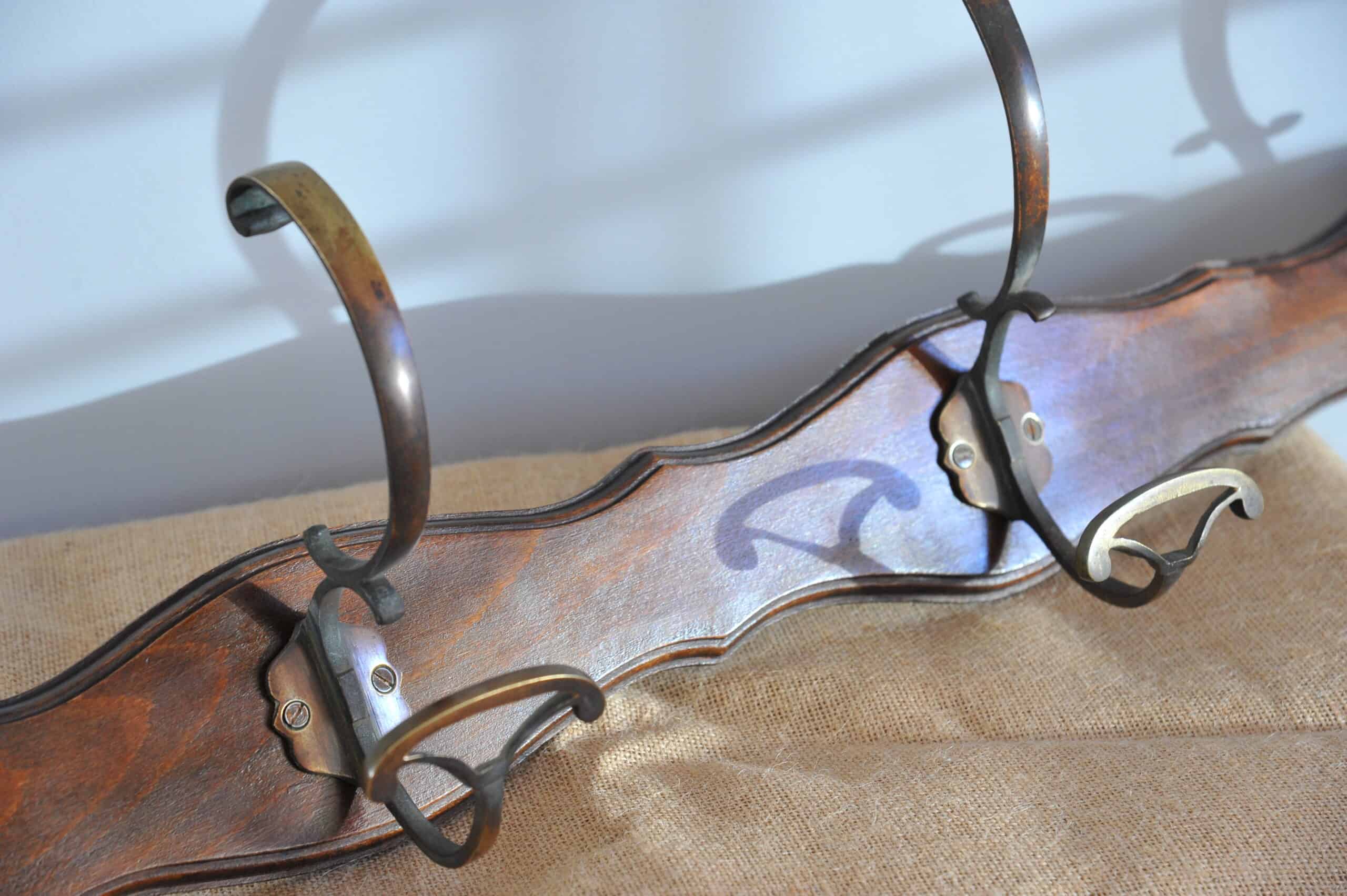 antique wall mount four branch bronze coat rack