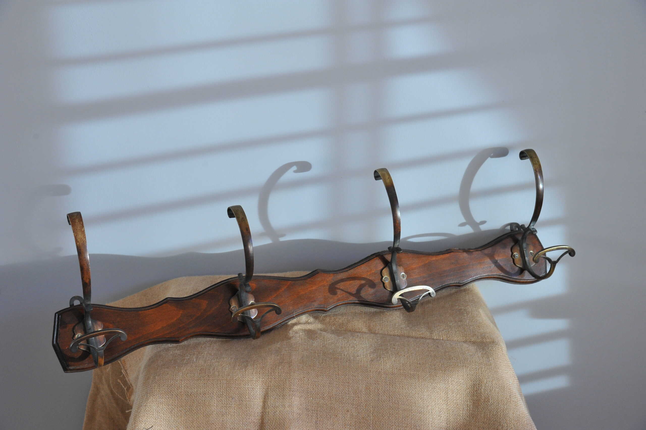antique wall mount four branch bronze coat rack