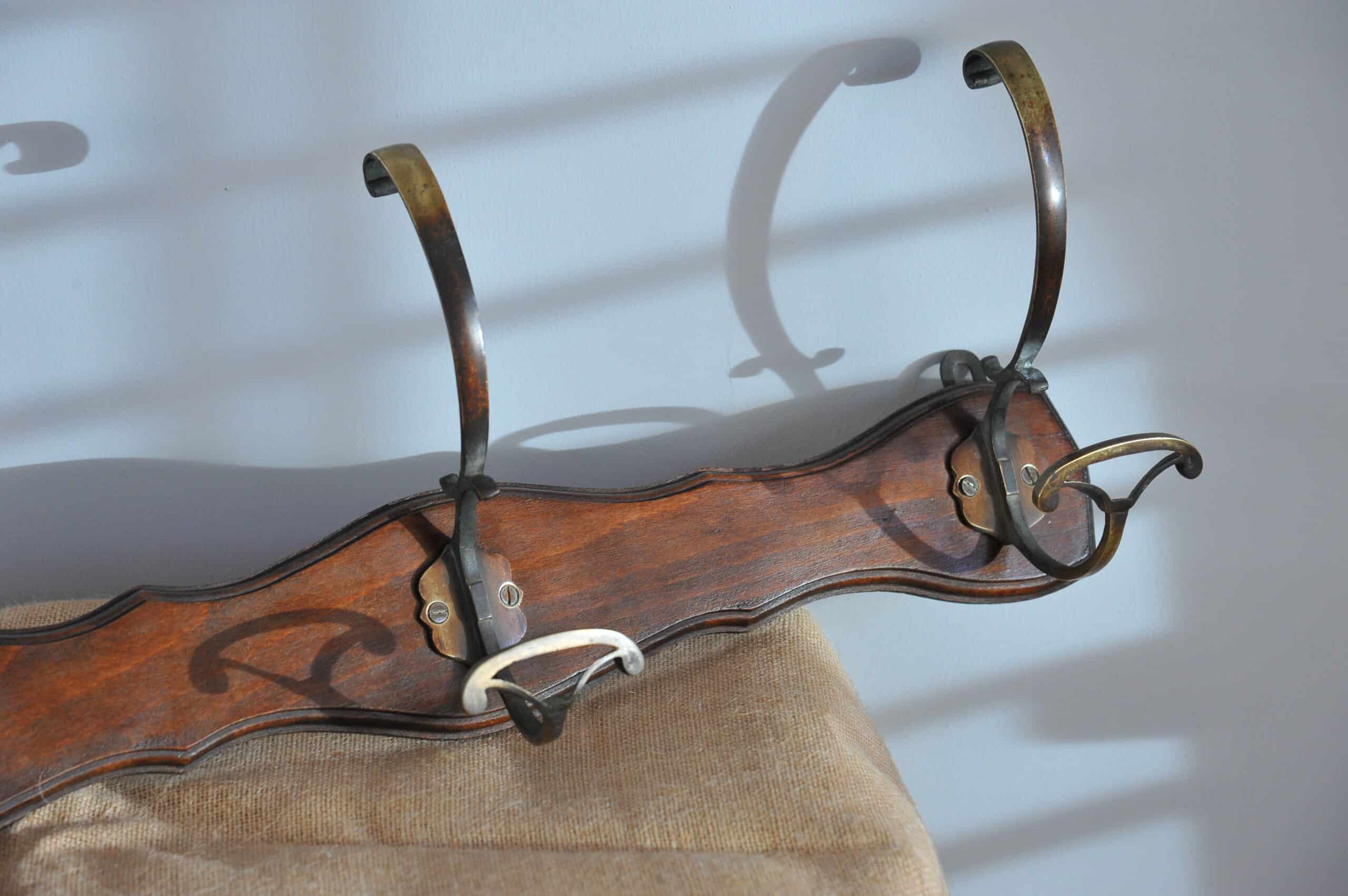 antique wall mount four branch bronze coat rack