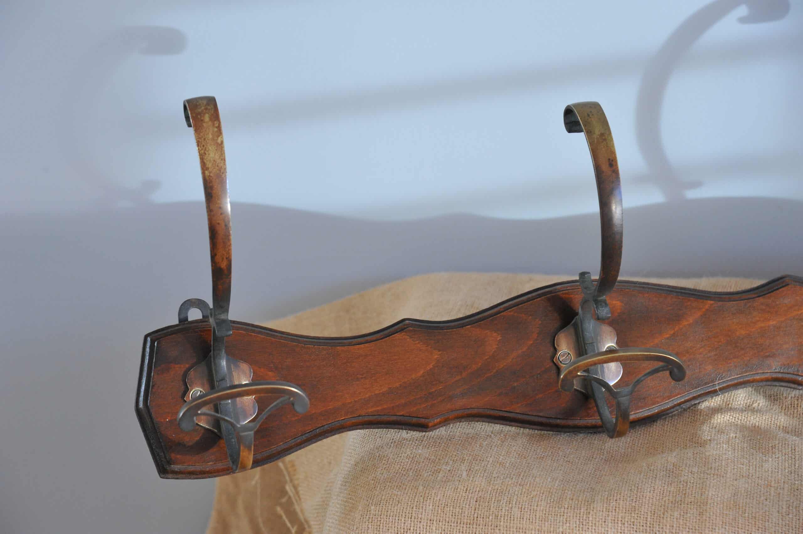 antique wall mount four branch bronze coat rack