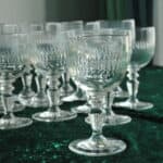 set of vintage french port/liqueur glasses