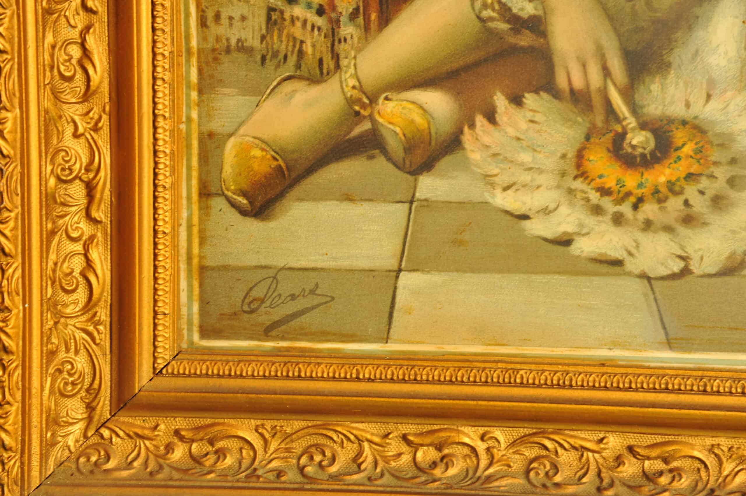 a wonderful pair of antique vintage framed pears prints