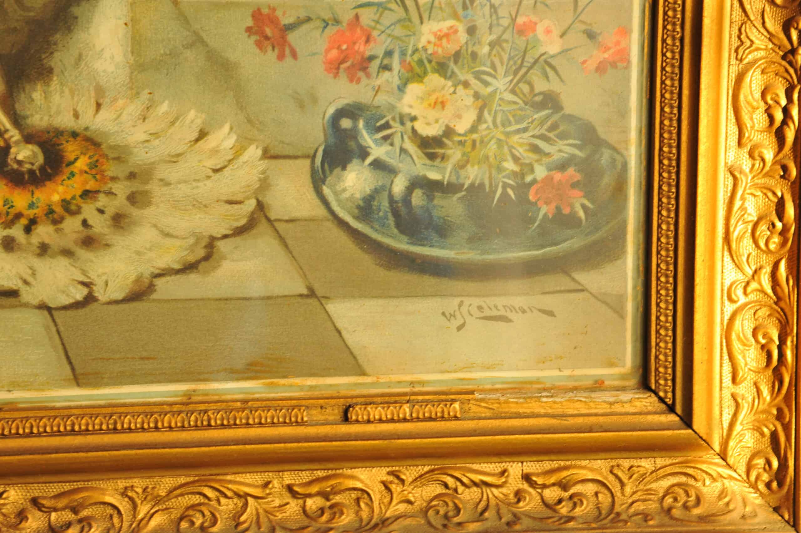 a wonderful pair of antique vintage framed pears prints