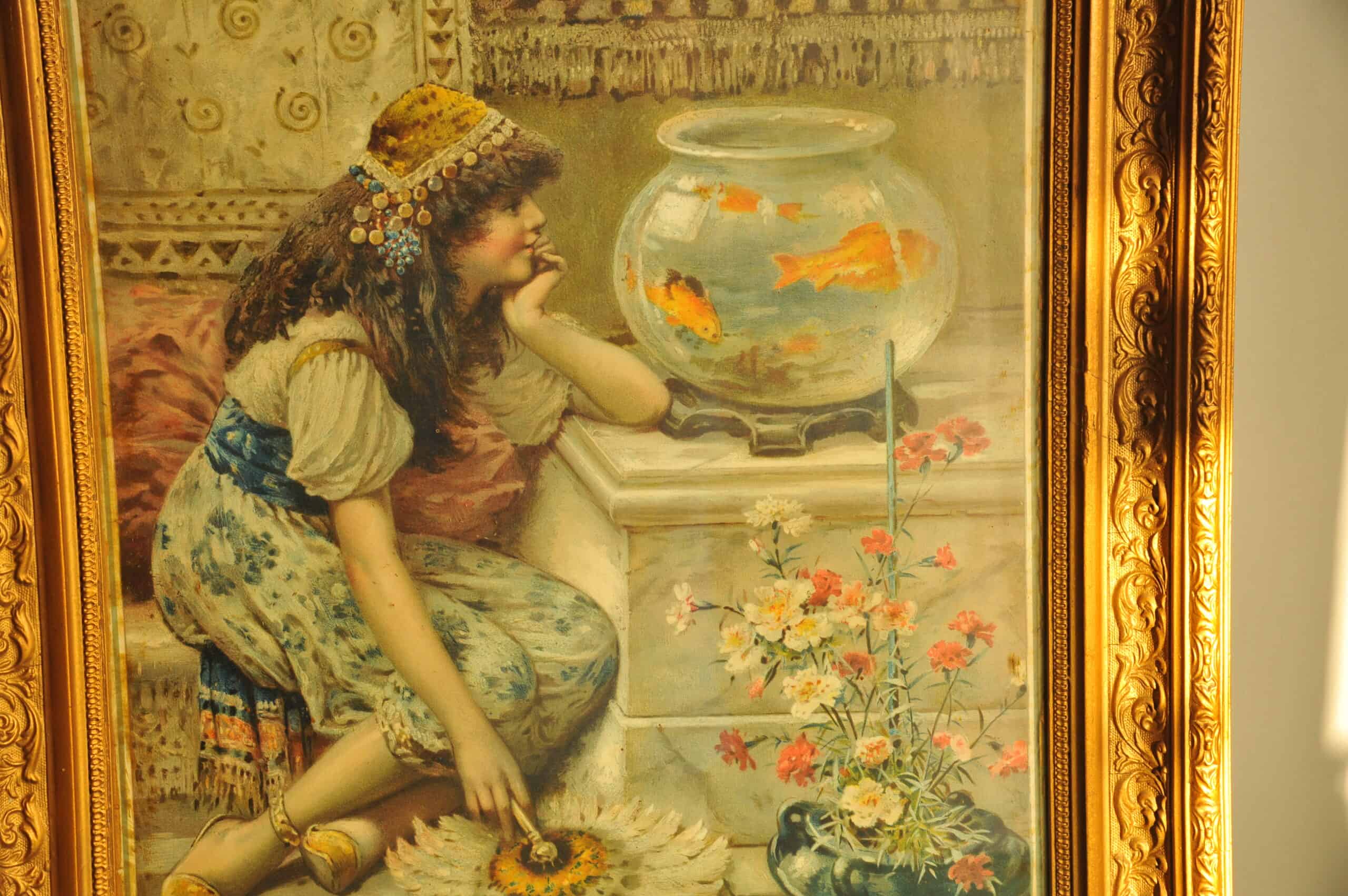 a wonderful pair of antique vintage framed pears prints