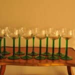 set of six vintage french wine glasses