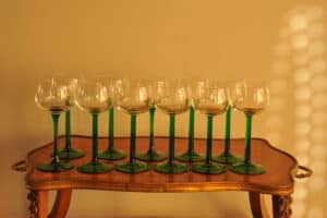 set of six vintage french wine glasses