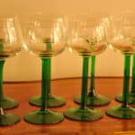 set of six vintage french wine glasses