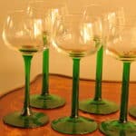 set of six vintage french wine glasses
