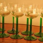 set of six vintage french wine glasses