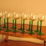 set of six vintage french wine glasses