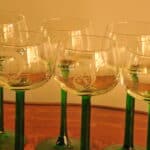 set of six vintage french wine glasses