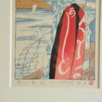 a pair of vintage japanese wood block prints