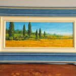 two striking vintage original oil on board tuscan landscapes by tebo marzari
