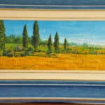 two striking vintage original oil on board tuscan landscapes by tebo marzari