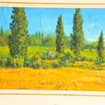 two striking vintage original oil on board tuscan landscapes by tebo marzari