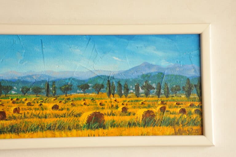 two striking vintage original oil on board tuscan landscapes by tebo marzari