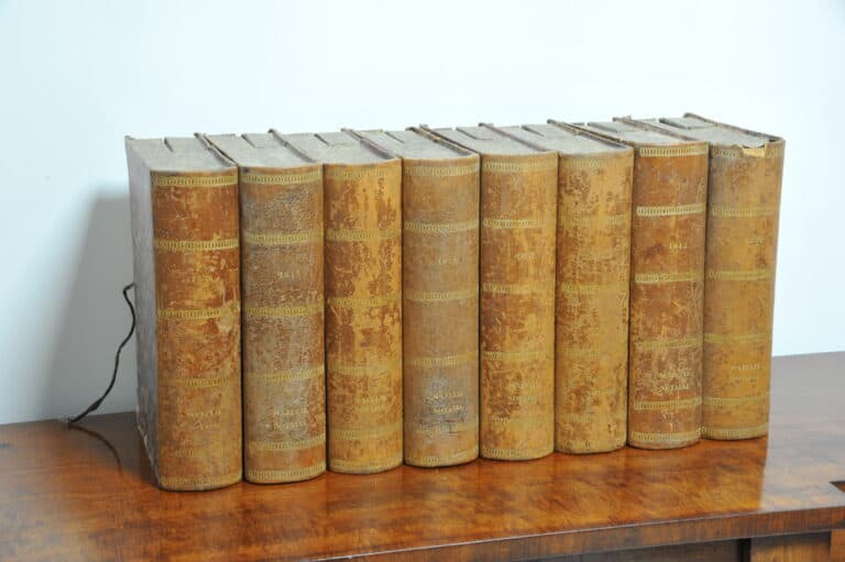 wonderful and rare set of eight vintage french faux livres false books
