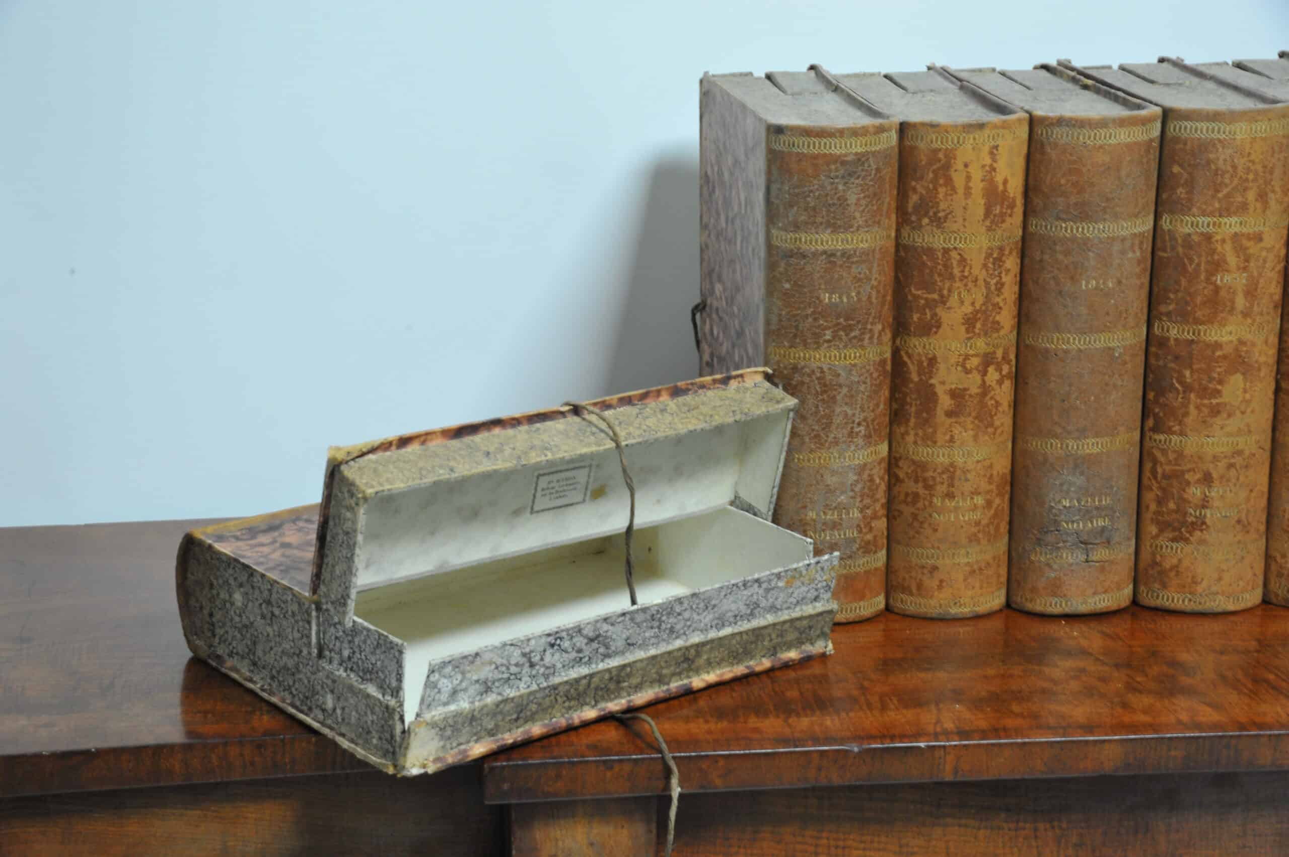 wonderful and rare set of eight vintage french faux livres false books