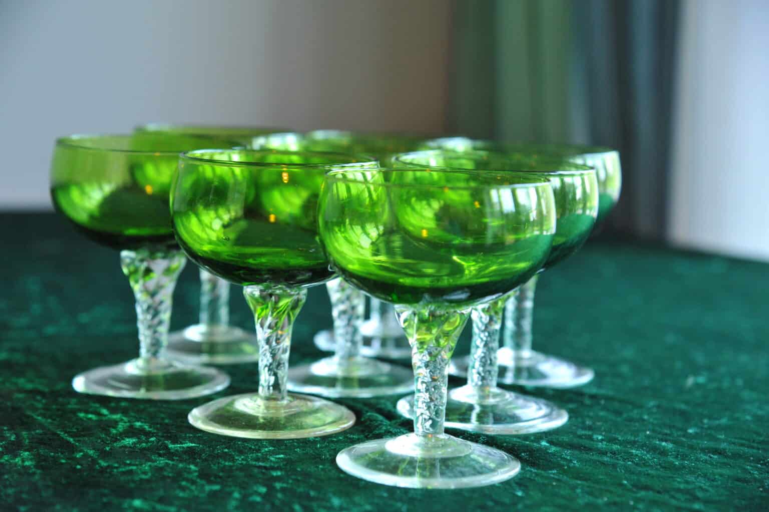 Set of eight vintage French cocktail wine glasses Village Vintage