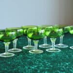 set of eight vintage french cocktail wine glasses