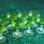 set of eight vintage french cocktail wine glasses