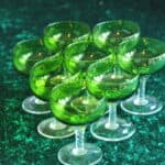 set of eight vintage french cocktail wine glasses