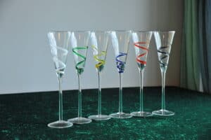Wonderful fun set of vintage Champagne Flutes