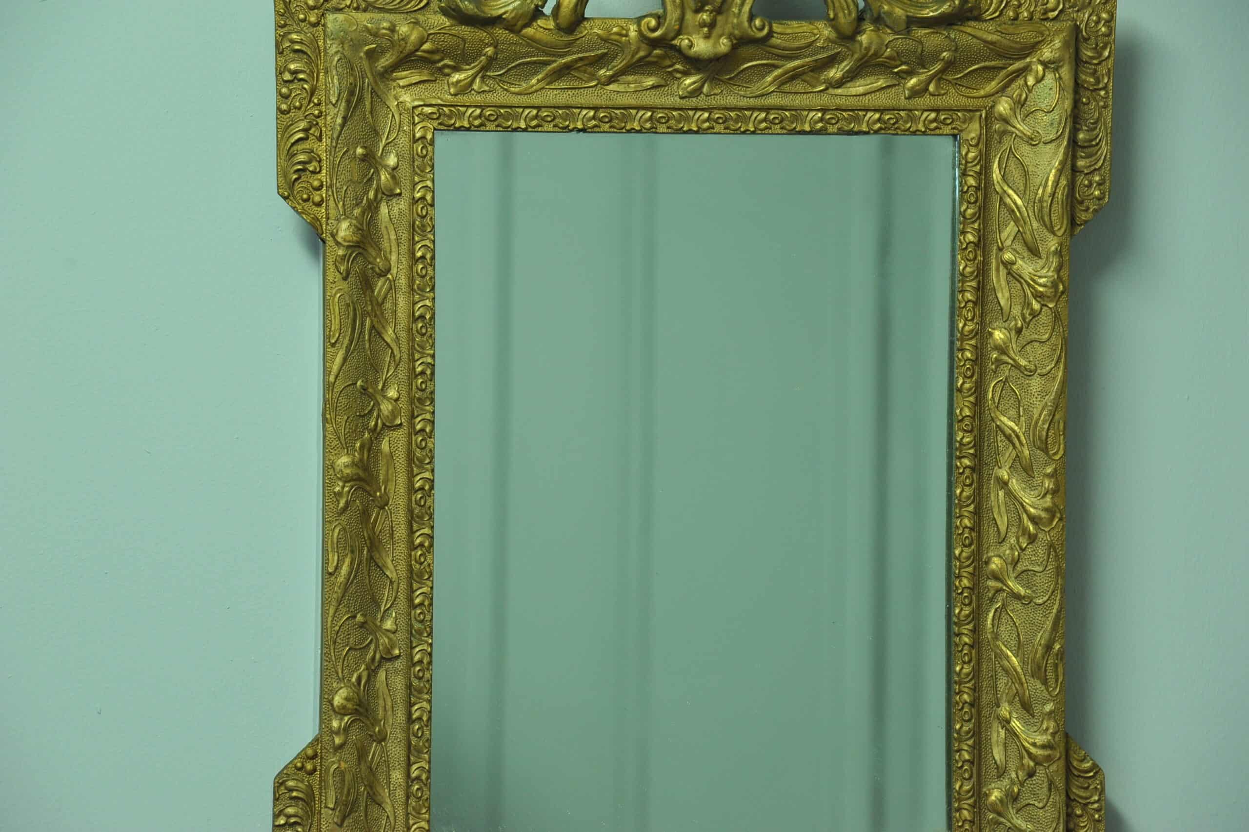 antique 19c french gilt gesso wall mirror
