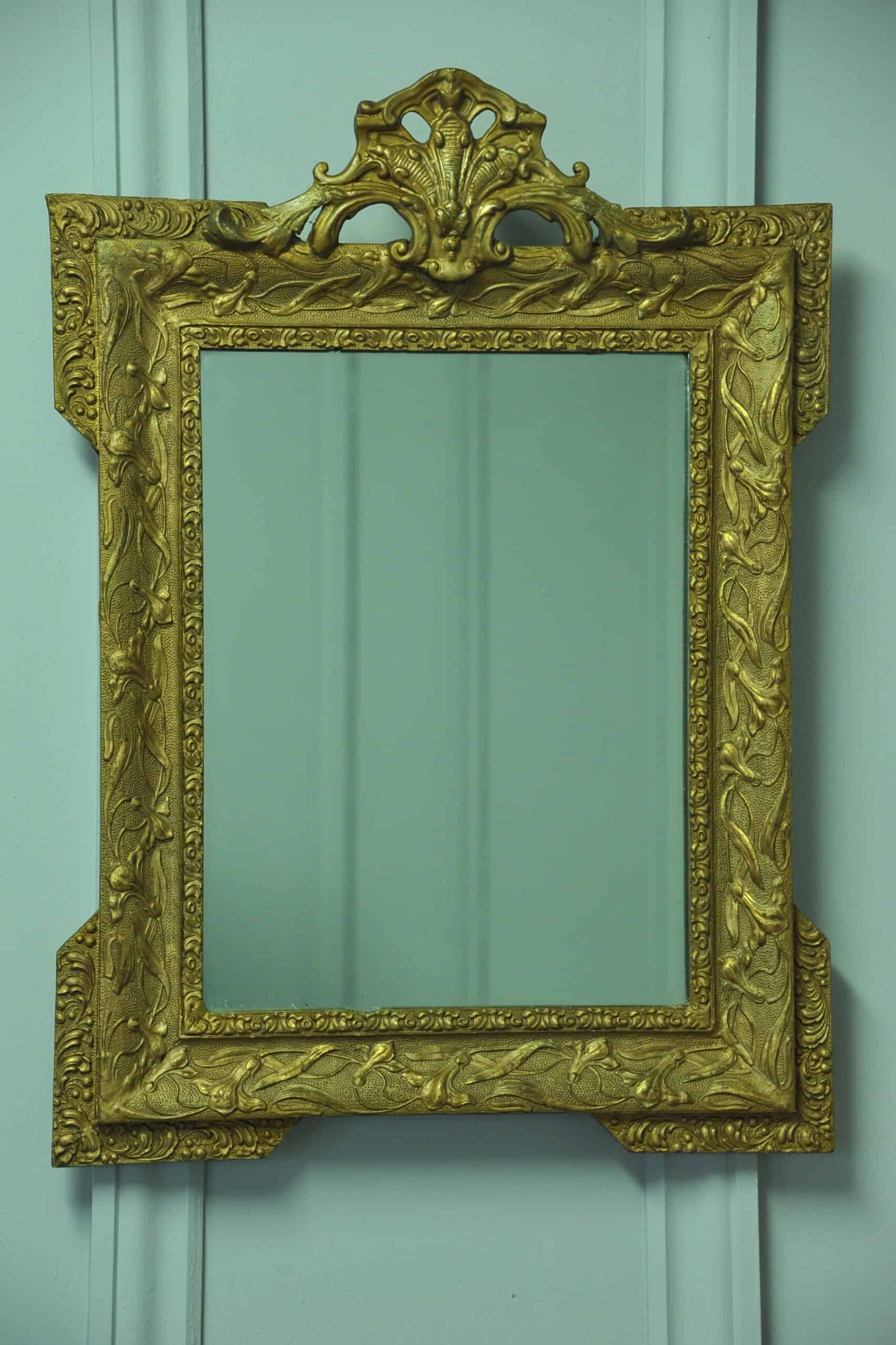 antique 19c french gilt gesso wall mirror