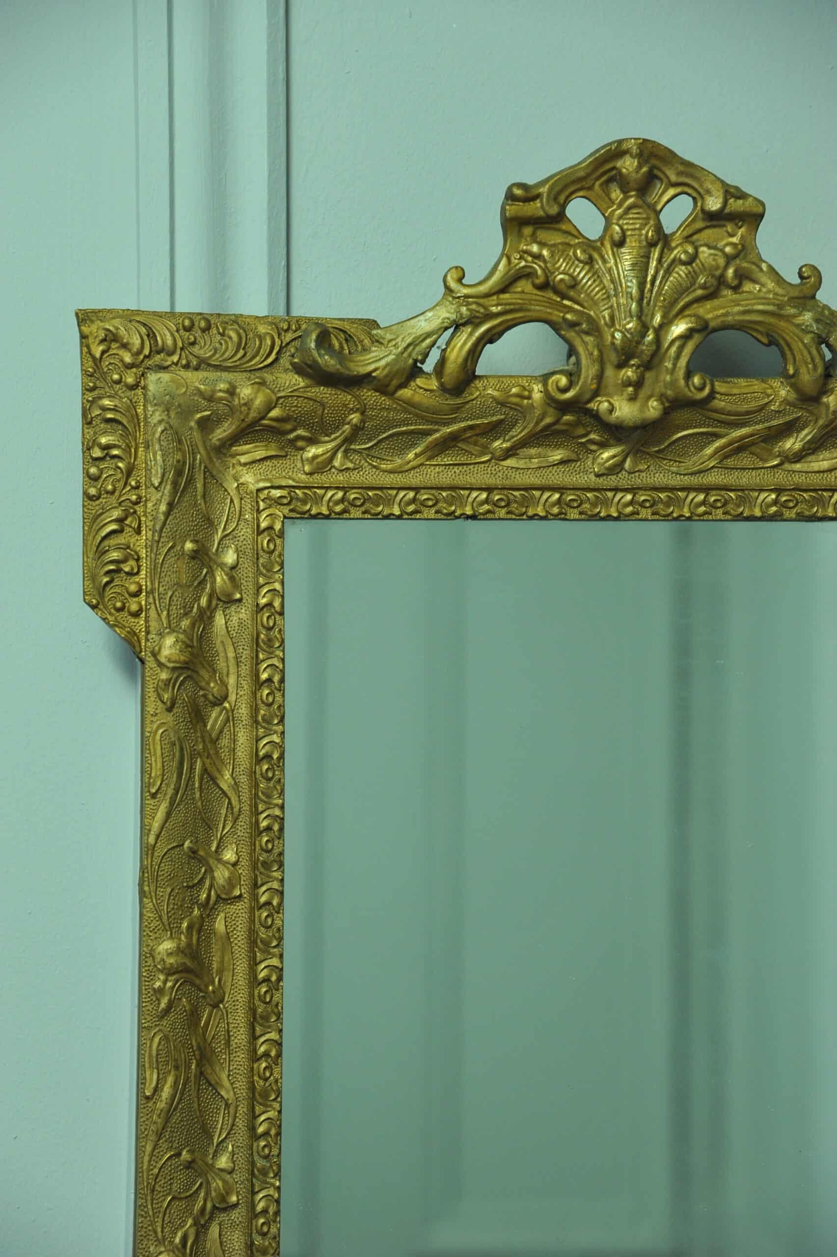 antique 19c french gilt gesso wall mirror