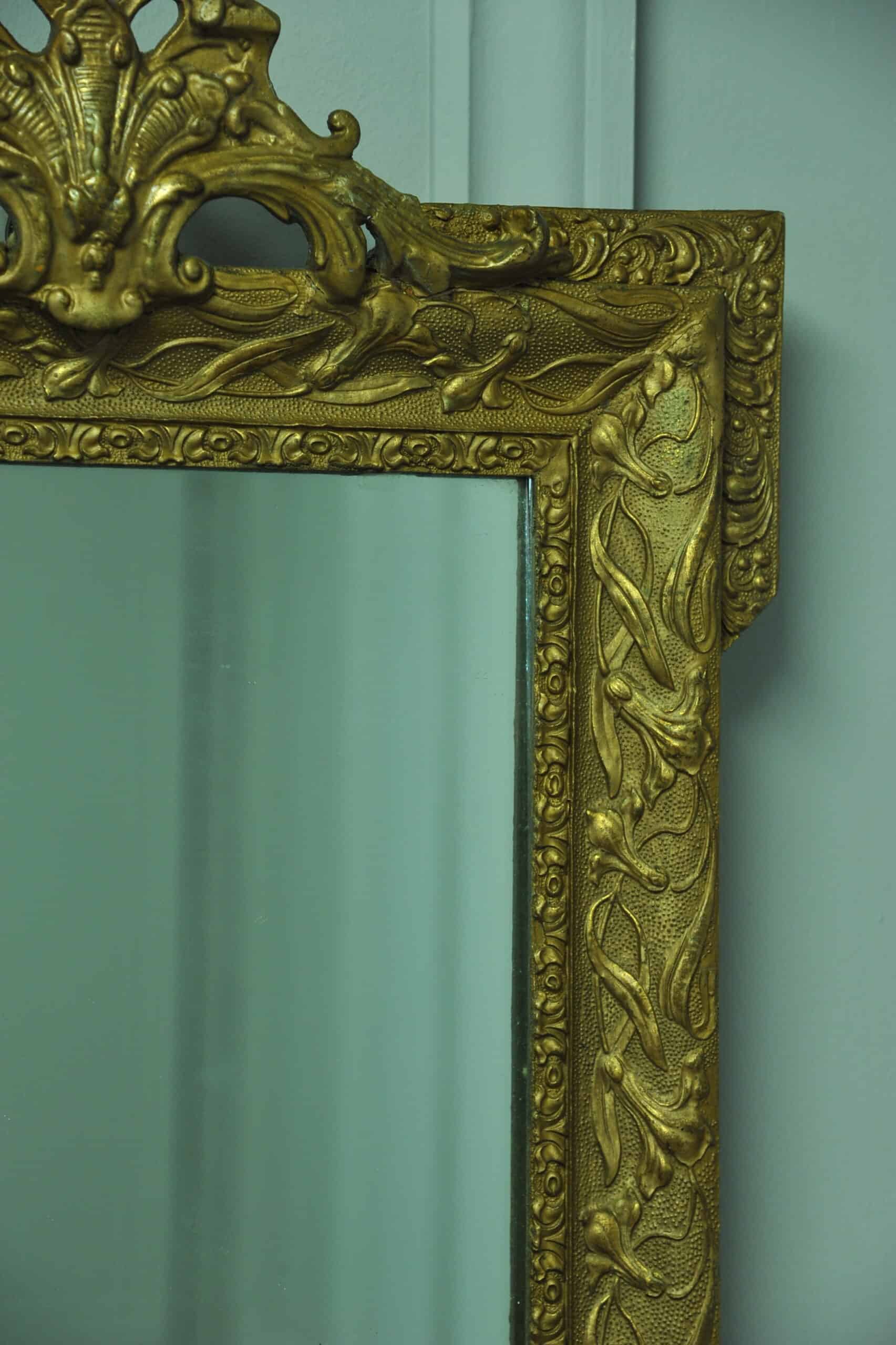 antique 19c french gilt gesso wall mirror