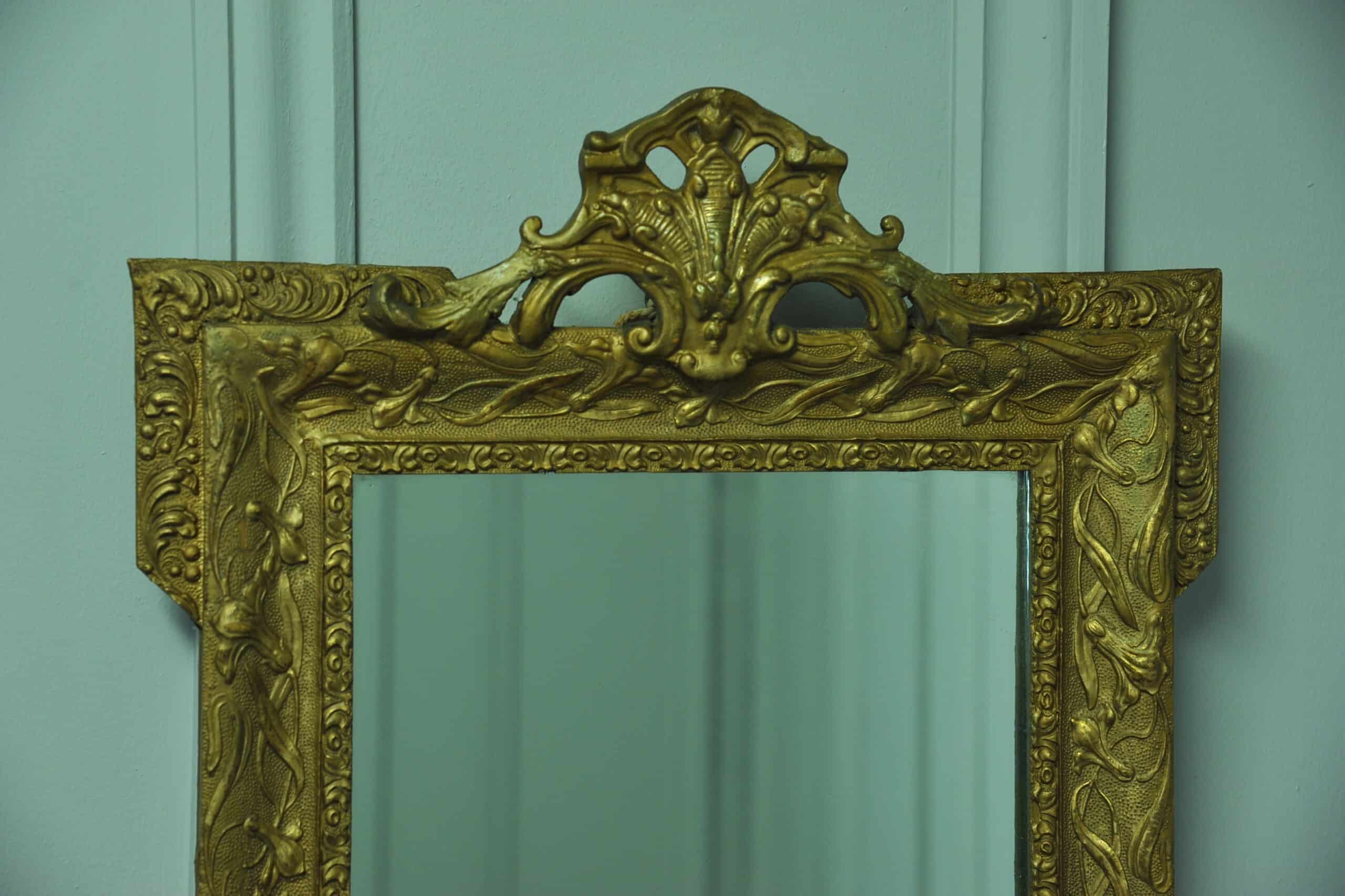antique 19c french gilt gesso wall mirror