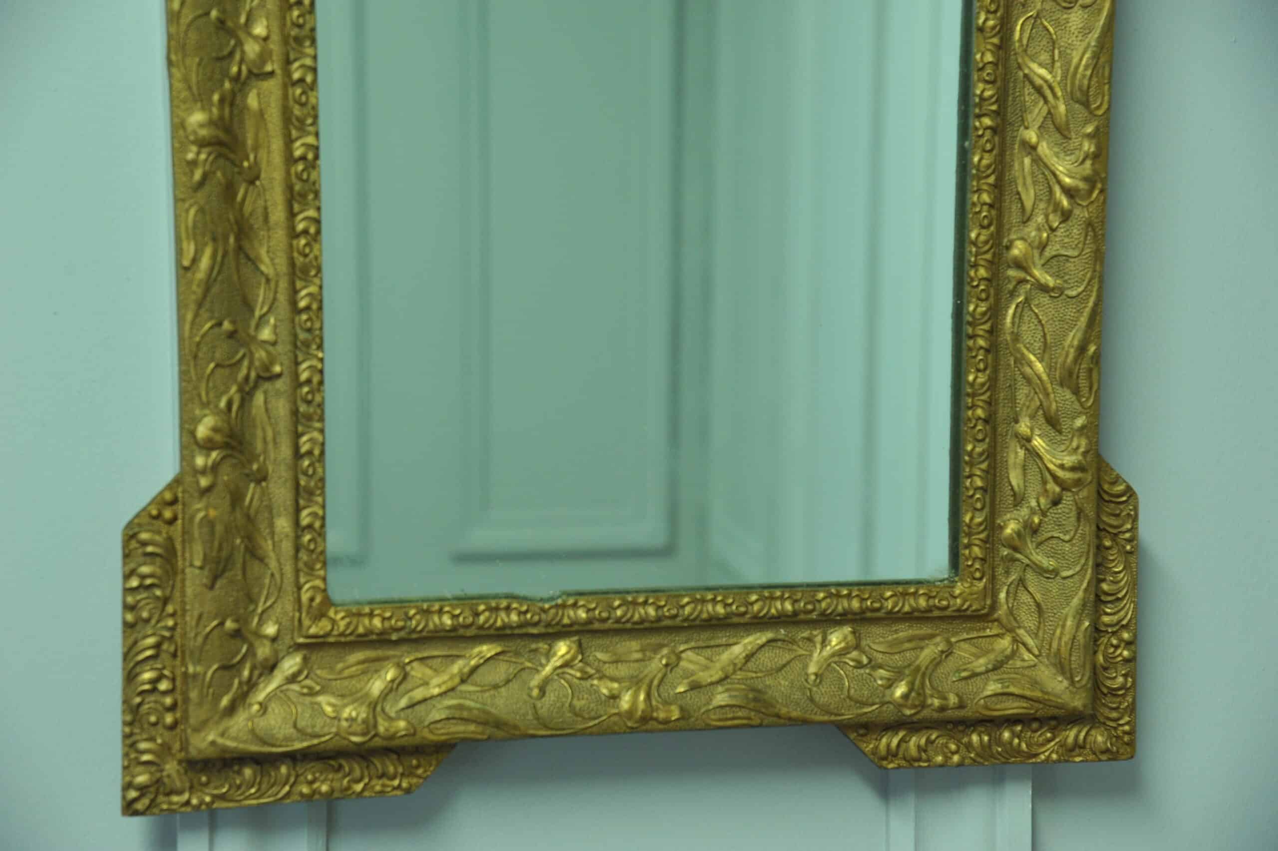 antique 19c french gilt gesso wall mirror