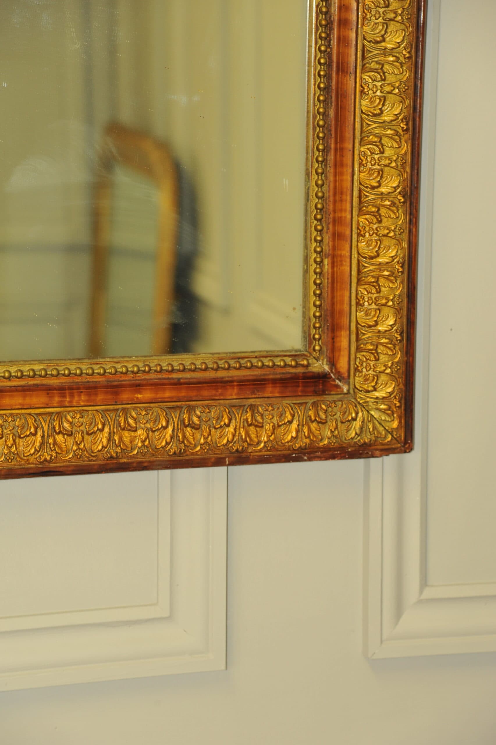 very large antique french gilt gesso wall mirror