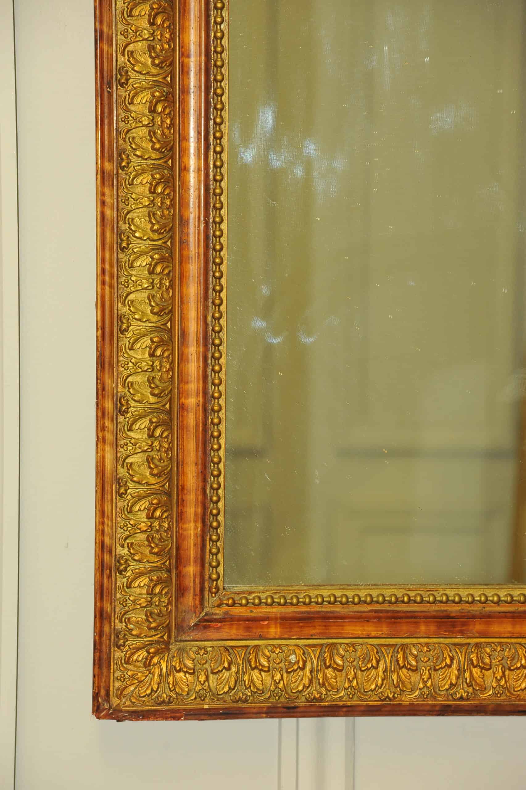 very large antique french gilt gesso wall mirror